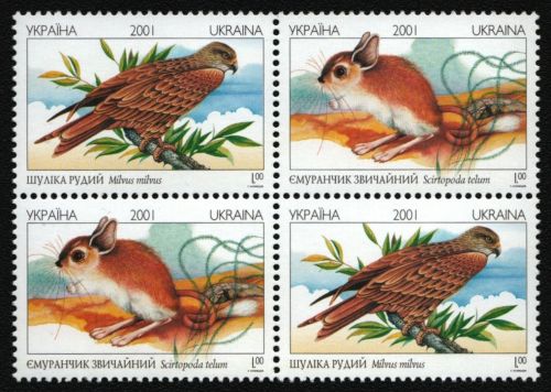 Ukraine 2001 - Mi-Nr. 459-460 ** - MNH - Viererblock - Wildtiere / Wild animals