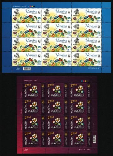 Ukraine 2012 - Mi-Nr. 1245-1246 ** - MNH - KLB - Fußball EM (III)