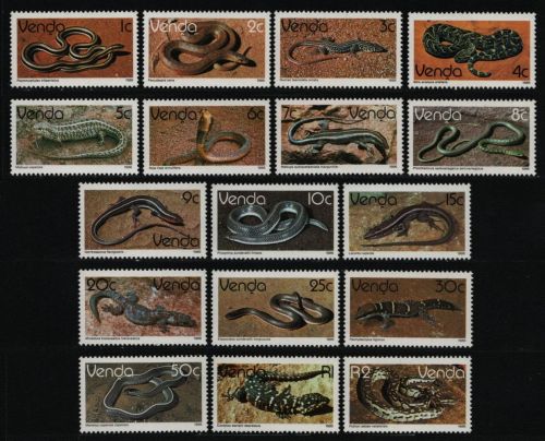 Venda 1986 - Mi-Nr. 120-136 ** - MNH - Reptilien / Reptiles