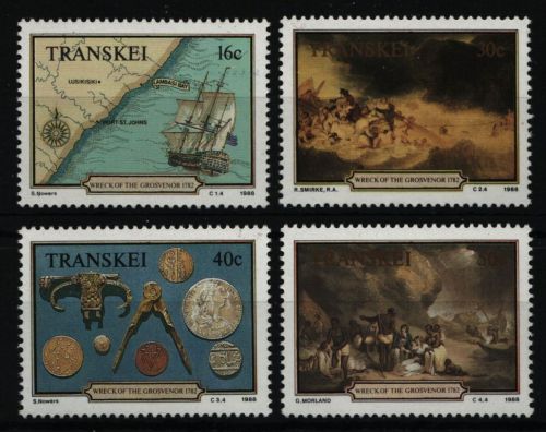 Transkei 1988 - Mi-Nr. 222-225 ** - MNH - Untergang der Grosvenor