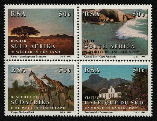 Südafrika 1990 - Mi-Nr. 804-807 ** - MNH - Natur - Landschaften