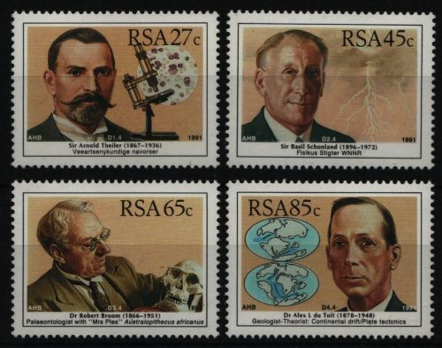 Südafrika 1991 - Mi-Nr. 825-828 ** - MNH - Wissenschaftler / Scientists