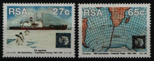 Südafrika 1991 - Mi-Nr. 829-830 ** - MNH - Antarktisvertrag