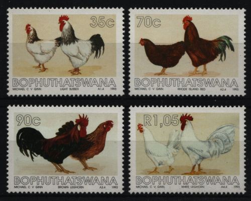 Bophuthatswana 1993 - Mi-Nr. 290-293 ** - MNH - Hühner / Chicken