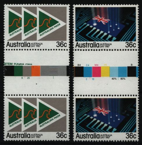 Australien 1987 - Mi-Nr. 1013-1014 ** - MNH - Stegpaare - Nationalfeiertag