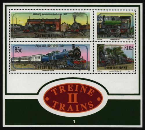 Bophuthatswana 1993 - Mi-Nr. Block 9 ** - MNH - Lokomotiven / Locomotives