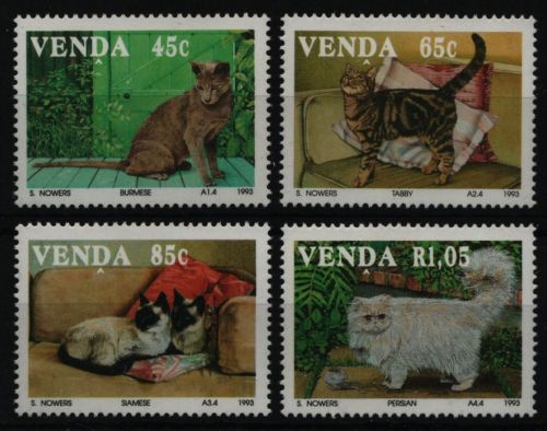 Venda 1992 - Mi-Nr. 250-253 ** - MNH - Katzen / Cats