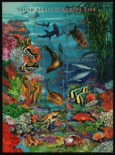Südafrika 2001 - Mi-Nr. 1419-1428 ** - MNH - Meerestiere / Marine life