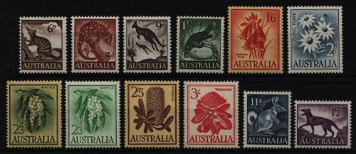 Australien 1959 & 1961 - Mi-Nr. 294-302, 300b & 310-311 ** - MNH - Fauna & Flora
