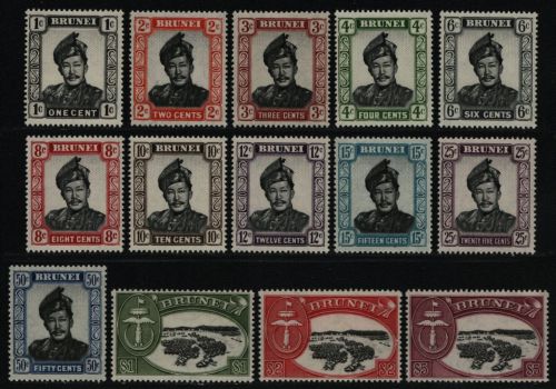 Brunei 1952 - Mi-Nr. 78-91 ** - MNH - Freimarken (I)