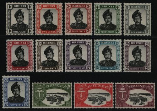 Brunei 1952 - Mi-Nr. 78-91 ** - MNH - Freimarken (II)