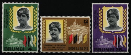 Brunei 1968 - Mi-Nr. 127-129 ** - MNH - Sultan Hassanal Bolkiah