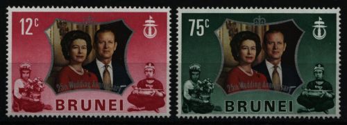 Brunei 1972 - Mi-Nr. 180-181 ** - MNH - Silberhochzeit