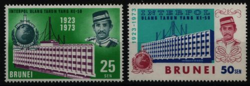 Brunei 1973 - Mi-Nr. 182-183 ** - MNH - 50 Jahre Interpol