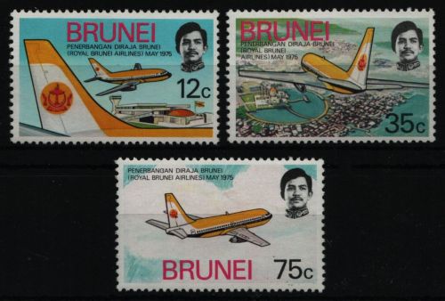Brunei 1975 - Mi-Nr. 211-213 ** - MNH - Flugzeuge / Airplanes