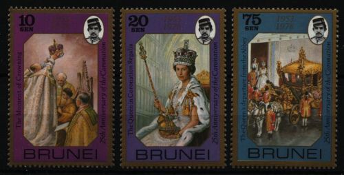 Brunei 1977 - Mi-Nr. 218-220 ** - MNH - Queen Elizabeth II