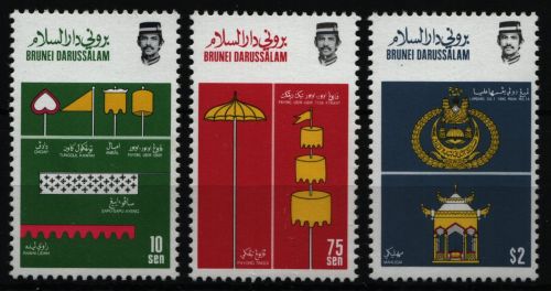 Brunei 1986 - Mi-Nr. 346-348 ** - MNH - Königliche Insignien (II)
