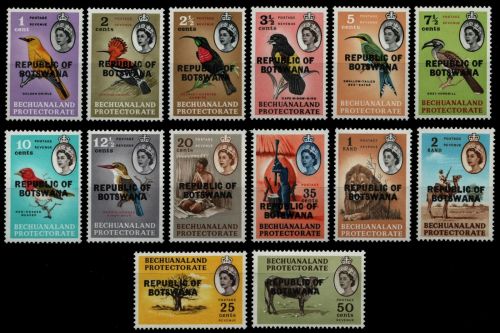 Botswana 1966 - Mi-Nr. 5-18 * - MH - Vögel / Birds
