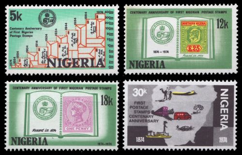 Nigeria 1974 - Mi-Nr. 300-303 ** - MNH - Marke auf Marke