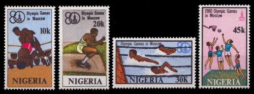 Nigeria 1980 - Mi-Nr. 368-371 ** - MNH - Olympia Moskau