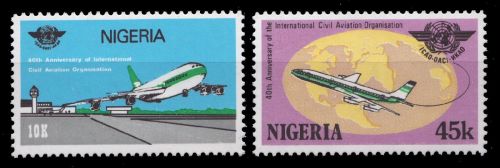 Nigeria 1984 - Mi-Nr. 450-451 ** - MNH - Flugzeuge / Airplanes