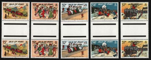 Isle of Man 1990 - Mi-Nr. 422-426 ** - MNH - Stegpaare - Ansichtskarten