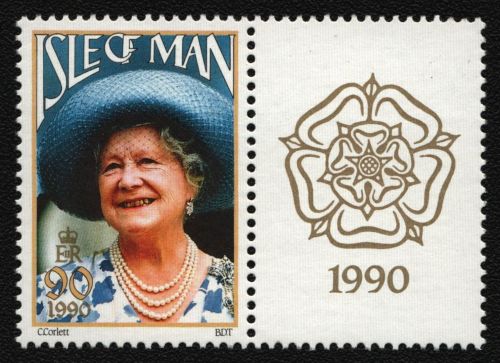 Isle of Man 1990 - Mi-Nr. 437 ** - MNH - Zierfeld - Queen Mum (I)
