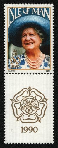 Isle of Man 1990 - Mi-Nr. 437 ** - MNH - Zierfeld - Queen Mum (II)