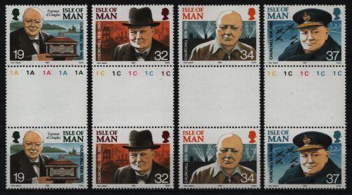 Isle of Man 1990 - Mi-Nr. 438-441 ** - MNH - Stegpaare - Winston Churchill