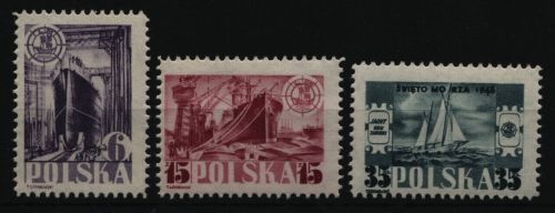 Polen 1948 - Mi-Nr. 490-492 ** - MNH - Schiffe / Ships