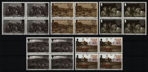 Isle of Man 1991 - Mi-Nr. 452-456 ** - MNH - Viererblock - Alte Fotos