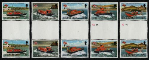 Isle of Man 1991 - Mi-Nr. 459-463 ** - MNH - Stegpaare - Rettungsboote