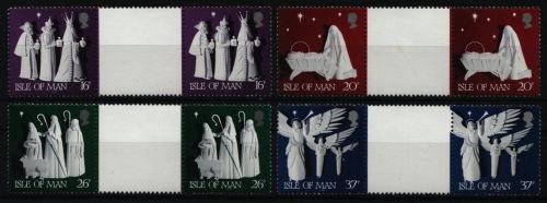 Isle of Man 1991 - Mi-Nr. 484-487 ** - MNH - Stegpaare - Weihnachten / X-mas