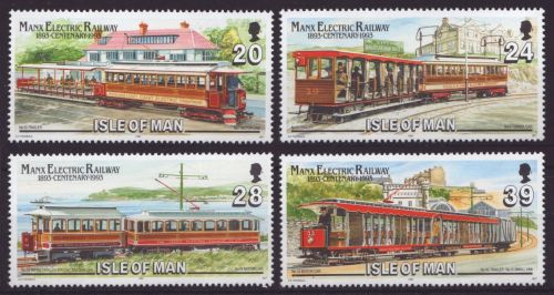 Isle of Man 1993 - Mi-Nr. 542-545 ** - MNH - Straßenbahn