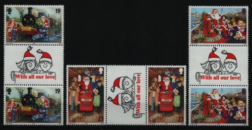 Isle of Man 1994 - Mi-Nr. 614-616 ** - MNH - Stegpaare - Weihnachten / X-mas