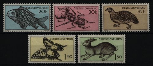Tschechoslowakei 1955 - Mi-Nr. 925-929 ** - MNH - Tiere / Animals