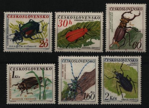 Tschechoslowakei 1962 - Mi-Nr. 1371-1376 ** - MNH - Käfer / Beetles