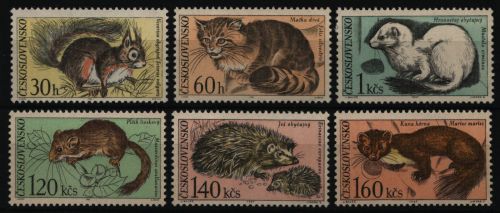 Tschechoslowakei 1967 - Mi-Nr. 1731-1736 ** - MNH - Wildtiere / Wild animals