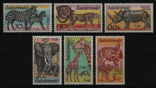 Tschechoslowakei 1976 - Mi-Nr. 2345-2350 ** - MNH - Wildtiere / Wild animals