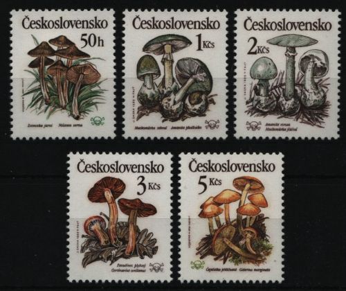 Tschechoslowakei 1989 - Mi-Nr. 3017-3021 ** - MNH - Pilze / Mushrooms