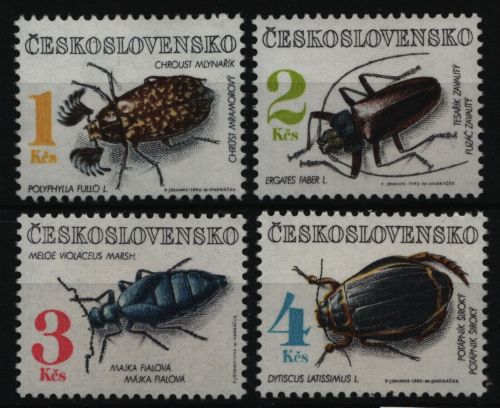 Tschechoslowakei 1992 - Mi-Nr. 3122-3125 ** - MNH - Käfer / Beetles