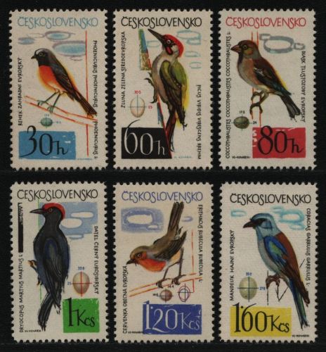 Tschechoslowakei 1964 - Mi-Nr. 1495-1500 ** - MNH - Vögel / Birds