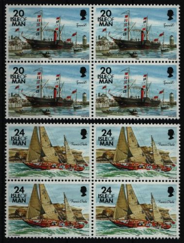 Isle of Man 1995 - Mi-Nr. 534 II & 538 II ** - MNH - Viererblock - Schiffe