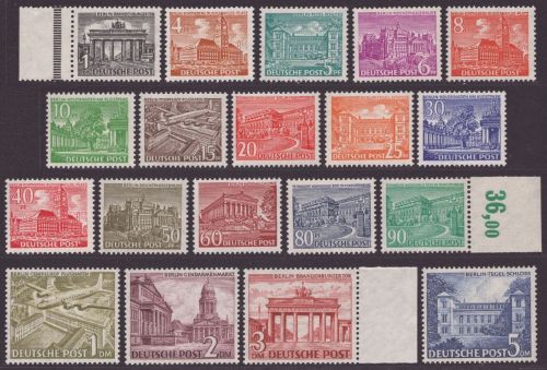 Berlin 1949 - Mi-Nr. 42-60 mit 57 X ** - MNH - Berliner Bauten I - BPP-Attest