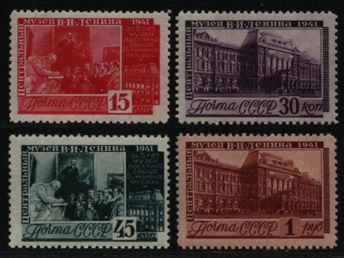 Russia / Sowjetunion 1941 - Mi-Nr. 821-824 ** - MNH - Leninmuseum (II)