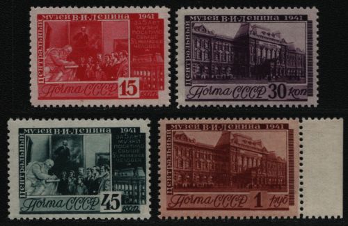 Russia / Sowjetunion 1941 - Mi-Nr. 821-824 ** - MNH - Leninmuseum (III)