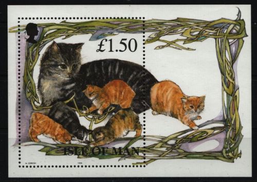 Isle of Man 1996 - Mi-Nr. Block 25 ** - MNH - Katzen / Cats