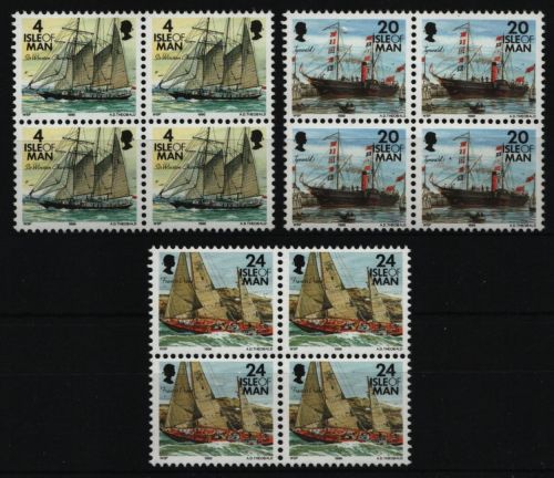 Isle of Man 1996 - Mi-Nr. 676-678 ** - MNH - Viererblock - Schiffe / Ships