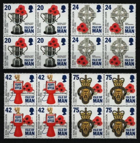 Isle of Man 1996 - Mi-Nr. 684-687 ** - MNH - Viererblock - Britische Legion