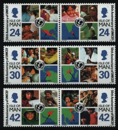 Isle of Man 1996 - Mi-Nr. 695-700 ** - MNH - 50 Jahre UNICEF